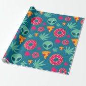 Lustige Alien Hanf Cadeaupapier (Uitgerold)