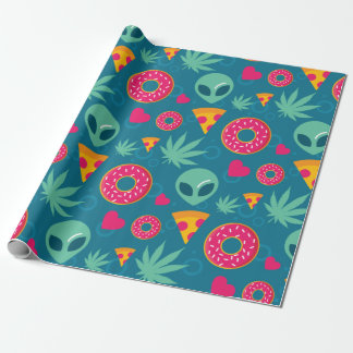 Lustige Alien Hanf Cadeaupapier