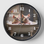 Lustige Bauernhof Schwein Tier Wanduhr (Voorkant)