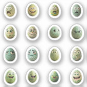 Lustige Chibi-Ostereier-Sticker – 16 Stück Sticker (Voorkant)