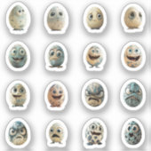 Lustige Chibi-Ostereier-Sticker – 16 Stück Sticker (Voorkant)