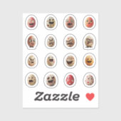 Lustige Chibi-Ostereier-Sticker – 16 Stück Sticker (Vel)