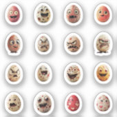 Lustige Chibi-Ostereier-Sticker – 16 Stück Sticker (Voorkant)