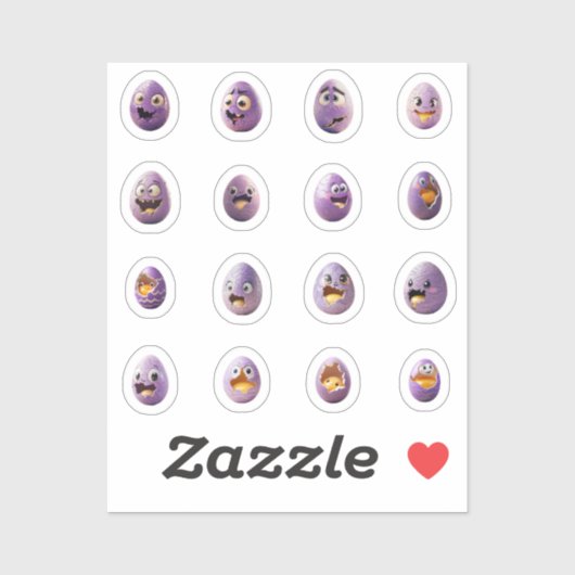 Lustige Chibi-Ostereier-Sticker – 16 Stück Sticker (Vel)
