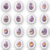 Lustige Chibi-Ostereier-Sticker – 16 Stück Sticker (Voorkant)