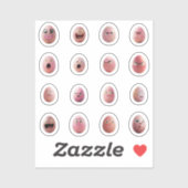 Lustige Chibi-Ostereier-Sticker – 16 Stück Sticker (Vel)