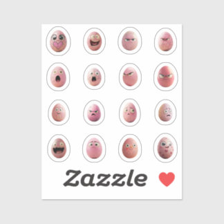 Lustige Chibi-Ostereier-Sticker – 16 Stück Sticker