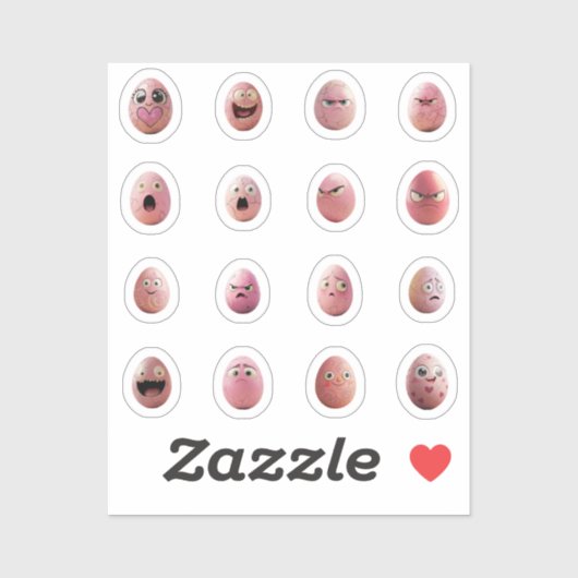 Lustige Chibi-Ostereier-Sticker – 16 Stück Sticker (Vel)