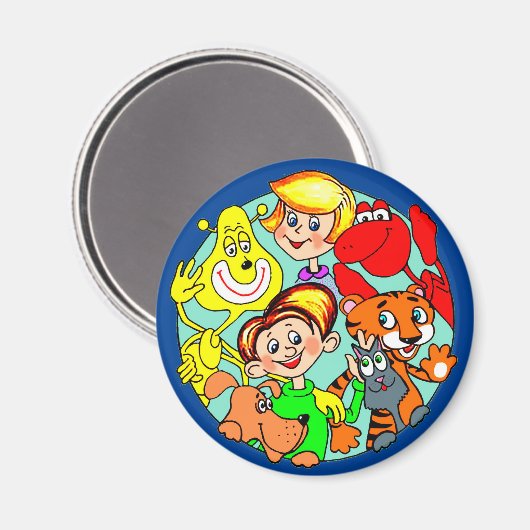 Lustige Comicfiguren Magneet (Voorkant / Achterkant)