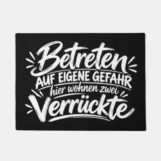 Lustige Fußmatte - hier wohnen zwei Verrückte Deurmat