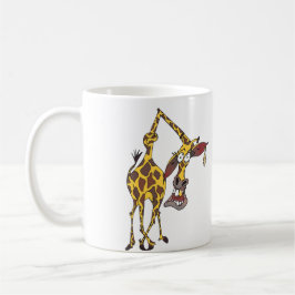 lustige Giraffe mit Ohrring und Goldzahn Koffiemok