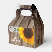 lustige lace - zonnebloem - bruiloft bedankdoosjes (Voorkant Zijde)