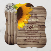 lustige lace - zonnebloem - bruiloft kaart (Voorkant / Achterkant)