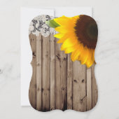 lustige lace - zonnebloem - bruiloft kaart (Achterkant)