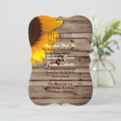 lustige lace - zonnebloem - bruiloft kaart (Staand voorkant)