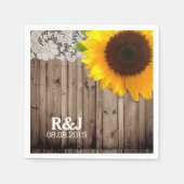 lustige lace - zonnebloem - bruiloft servet (Voorkant)