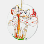 Lustige Pilze Keramisch Ornament (Links)