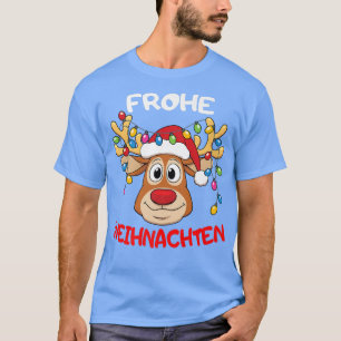 Lustige Rentier Frohe Weihnachten Kerst van de Mer T-shirt
