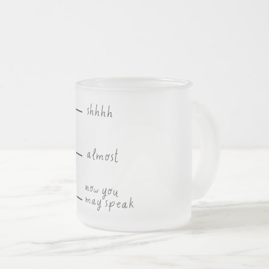 Lustige Tasse für den ersten Morgen-Kaffee Matglas Koffiemok (Voorkant rechts)