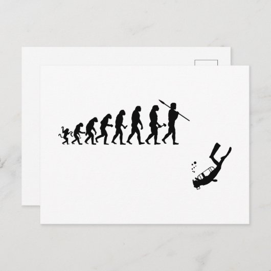 Lustige Tauchen Evoluton Briefkaart (Voorkant / Achterkant)