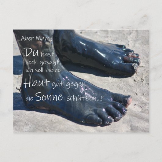 Lustige Urlaubsgrüße mit schlammigen Füßen Briefkaart (Voorkant)