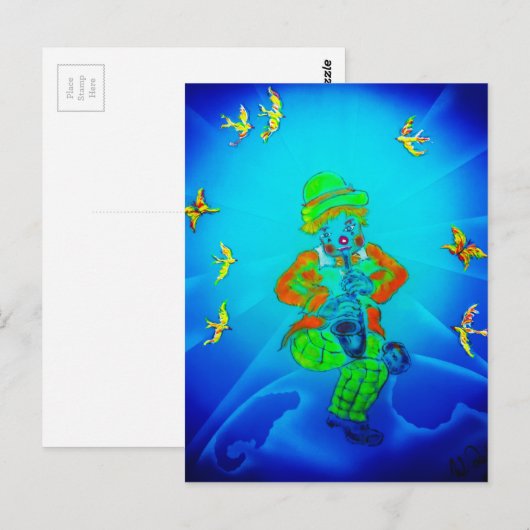 Lustige Welt Clown 2 Briefkaart (Voorkant / Achterkant)