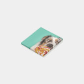 Lustiger Australian Shepherd Hund mit Lolli Post-it® Notes (Schuin)