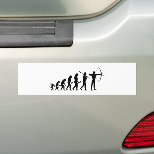 Lustiger Bogenschießen Evolution Bumpersticker (Op auto)