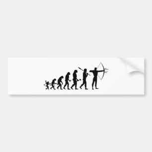 Lustiger Bogenschießen Evolution Bumpersticker