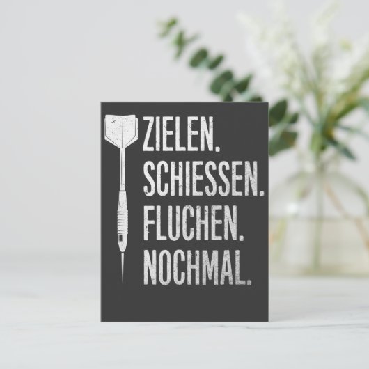 Lustiger Dart Spruch Dartpfeil Problemen Briefkaart (Staand voorkant)
