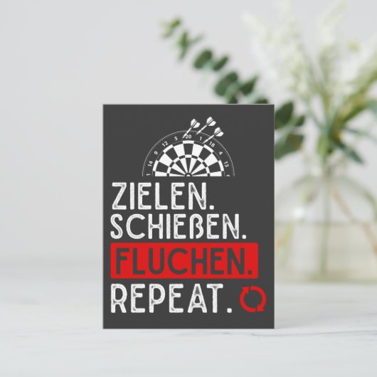 Lustiger Dart Spruch Dartscheibe Probleme Darts Mä Briefkaart (Staand voorkant)