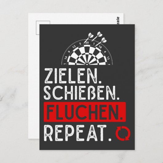 Lustiger Dart Spruch Dartscheibe Probleme Darts Mä Briefkaart (Voorkant / Achterkant)