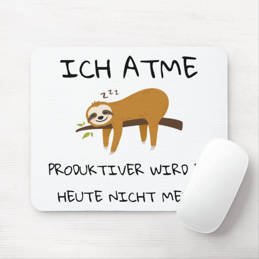 Lustiger Faultier Spruch Geschenk Mousepad Muismat (Met muis)