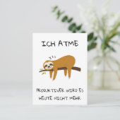 Lustiger Faultier Spruch Geschenk Postkarte Briefkaart (Staand voorkant)