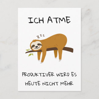 Lustiger Faultier Spruch Geschenk Postkarte Briefkaart