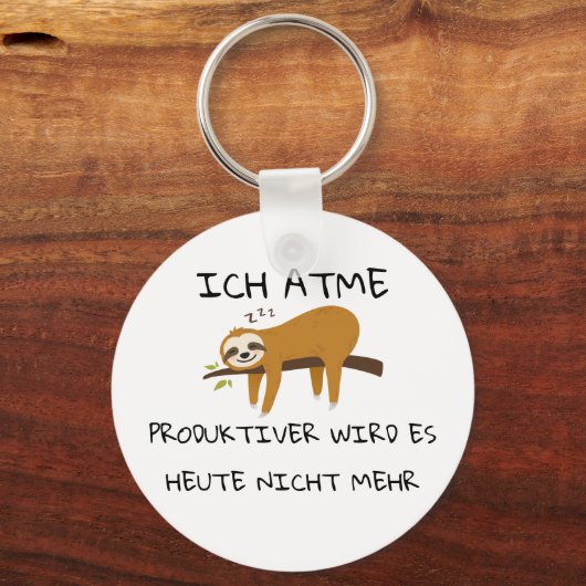 Lustiger Faultier Spruch Geschenk Sleutelhanger (Voorkant)