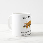 Lustiger Faultier Spruch Geschenk Tasse Koffiemok (Voorkant links)