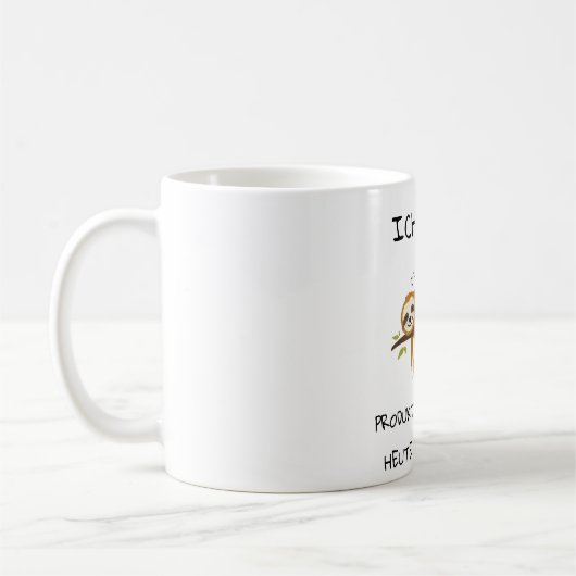 Lustiger Faultier Spruch Geschenk Tasse Koffiemok (Links)