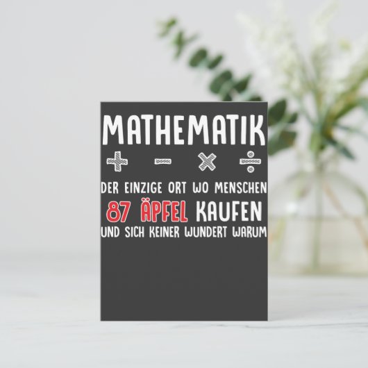 Lustiger Mathe Nerd Spruch Mathematik Schule Briefkaart (Staand voorkant)