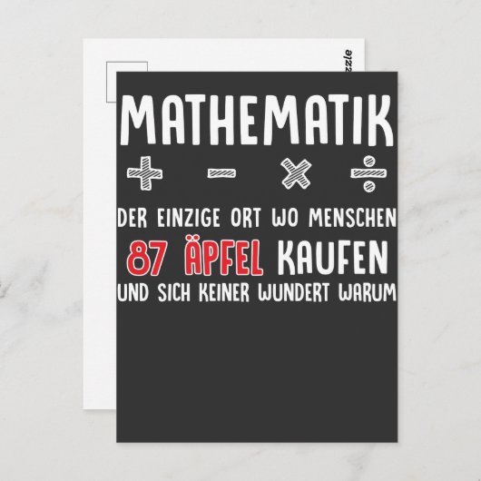 Lustiger Mathe Nerd Spruch Mathematik Schule Briefkaart (Voorkant / Achterkant)