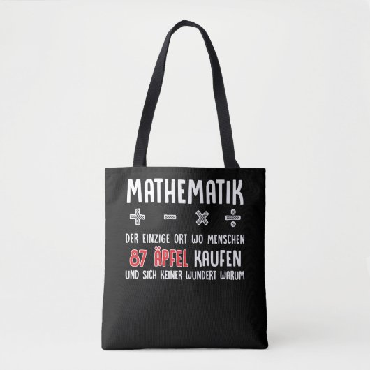 Lustiger Mathe Nerd Spruch Mathematik Schule Tote Bag (Voorkant)