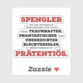 Lustiger Prätentiöse Spengler Handwerker Sticker (Vel)