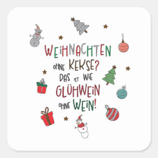 Lustiger Weihnachtsaufkleber Vierkante Sticker