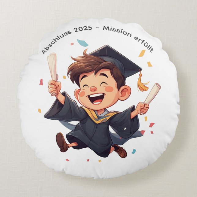 Lustiges Abschluss-Kissen Rond Kussen (Voorkant)