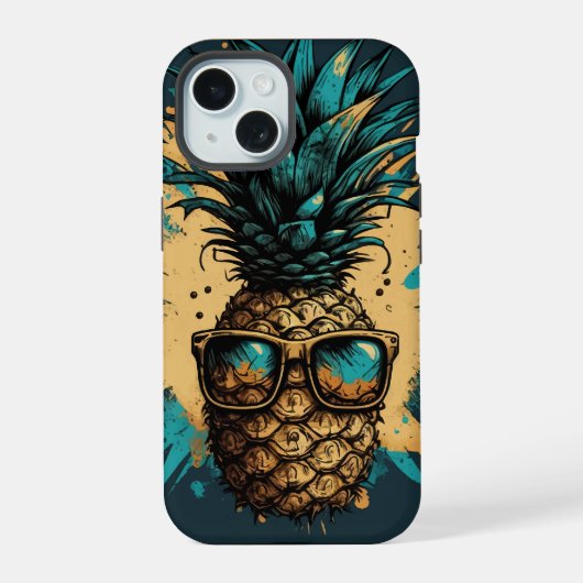 Lustiges Ananas Obst iPhone 15 Case (Achterkant)