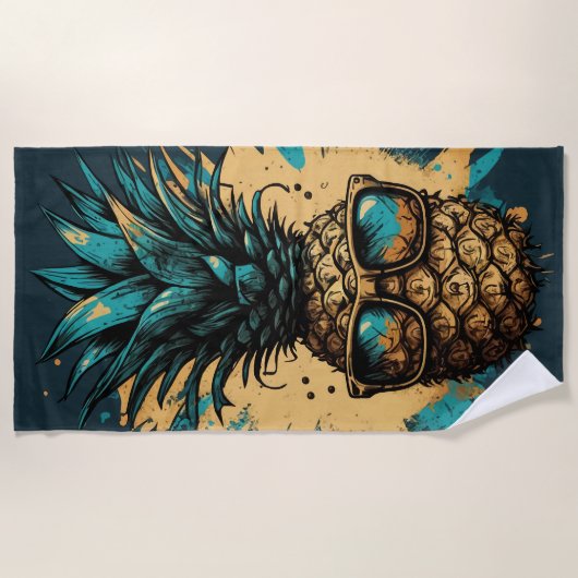 Lustiges Ananas Obst Strandlaken (Voorkant)