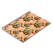 Lustiges Bienchen - zartes oranje Notizblock Plan Notitieboek (Linkerzijde)