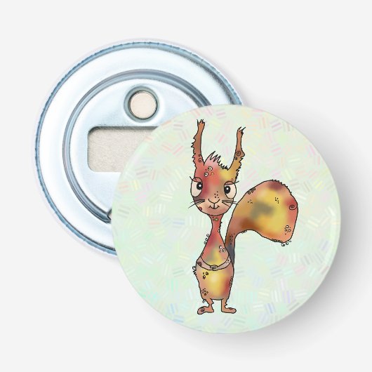 lustiges Eichhörnchen Button Flesopener (Voorkant)