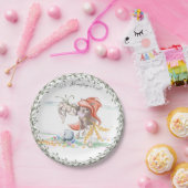 Lustiges Ostergeschirr mit Pferd und Osterhase Papieren Bordje (Feest)