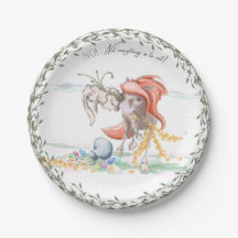 Lustiges Ostergeschirr mit Pferd und Osterhase
